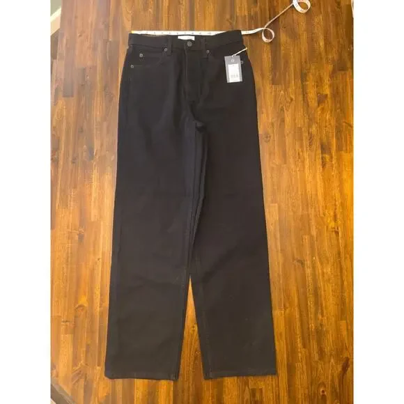 Women's High-Rise Straight Jeans - Universal Thread Black Size 6 - Picture 1 of 7